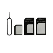 NOOSY SIM adapter pretvara Nano SIM kartice u Micro SIM i kartice standardne veličine, izbacivač kartice, CRNA GP-72149
