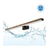 Brilagi -LED kopalniška osvetlitev za ogledalo WOODY MIRROR 3v1 LED/15W/230V IP44 črna/hrast oreh