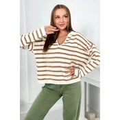 Striped camel sweater