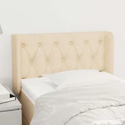 vidaXL Vzglavje z ušesi krem 83x16x78/88 cm blago