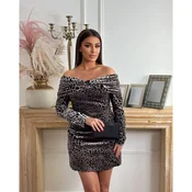 Siva leo pliš haljina - M