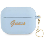 slomart Etui Guess Silicone Charm Heart Collection za AirPods Pro - modro