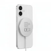 OEM Mayaxess, Polnilnik za iPhone 16 Plus Magsafe magnetni 15W, Bela, (5000275941)