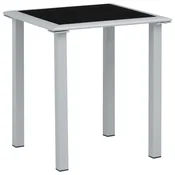 Vidaxl 310541 Garden Table Black and Silver 41x41x45 cm Steel and Glass