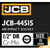 JCB Udarna glava 1/2 15 mm 6-kutna Cr-Mo NASTAVAK kljuca