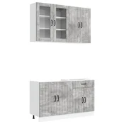 Kuhinjska jedinica LUCCA 4 pcs Betonska siva Konstruirano drvo