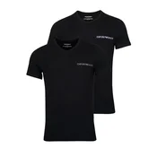 Emporio Armani Majica svetlo siva / črna / bela