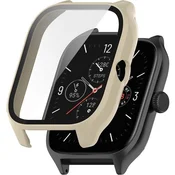 GS Ovitek 2 v 1 + kaljeno steklo za Amazfit GTS 4, bež
