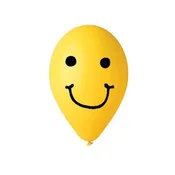 Balon, 30 cm, smešek, rumen, 10 kosov