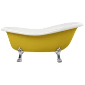 Casa Padrino Art Nouveau bathtub green/white/silver 168 cm - Freestanding retro style bathtub