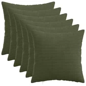 vidaXL Prevleka za blazino 6 pcs HEERLEN Zelena 50 x 50 cm korduroy