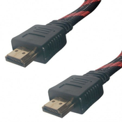 Elit+ HDMI utikac - hdmi utikac metalni 19 pina, pljosnati kabl 5m 30awg, crne boje ( EL909041 )