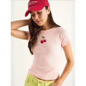 Bianco Lucci Majica Crop Top roza