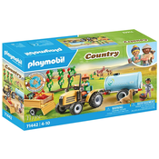 Playmobil: Traktor s prikolico in cisterno za vodo 71442