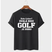 MAFIMI Majica Kako ljubav hvala bogu GOLF je dobro, Crna
