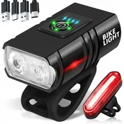 shumee LED kolesarska luč 1000lm 1500mAh za sprednjo in zadnjo LED aluminijasto osvetlitev