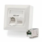 KELine nadometna vtičnica 2x Cat.6A RJ45 FTP 601140-AP + KEJ-C6A-S-HD(2)
