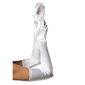 Leg Avenue Extra Long Satin Gloves 16B White