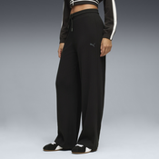 PUMA HER High-Waist Wide Leg Pants Women, Clothing, Black, L
