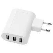 SMAHAGEL Punjac za USB, 3 ulaza, bijela