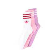 Nogavice adidas 3-Stripes Crew Socks 3 Pairs Preloved Purple/ Bliss Pink/ White S