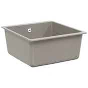 Vidaxl Umivalnica Siva 430 x 460 mm 80% Kvarc in 20% Smola