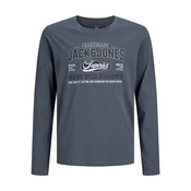 Jack & Jones Junior Majica marine / bazaltno siva / bela