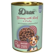 Drax Adult Dog z govedino in piščancem 415g