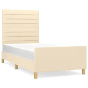 Okvir za krevet bez madraca krem 90x190cm od tkanine