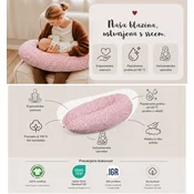 HOBEA Nosečniška in dojilna blazina PREMIUM 190 cm | Bio bombaž | OEKO-TEX | Ergonomska blazina za spanje in dojenje
