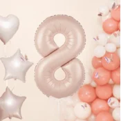 Rojstnodnevni balon številka 8, karamelna barva, 100 cm