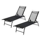 Set od 2 ležaljke, 185x57x31cm, tamno siva
