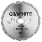 slomart GRAPHITE Krožna žaga list za aluminij, 235 x 30 mm, 100 zob