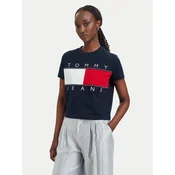 Tommy Jeans Majica Flag DW0DW22818 Mornarsko modra Regular Fit