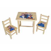 AtmoWood Lesena otroška miza s stoli - Ledeno kraljestvo