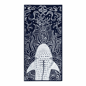 Temno modra brisača za plažo 90x180 cm Shark - DecoKing