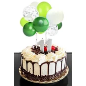 shumee Balon z okraski za balone, zelen, bel, srebrn, konfeti