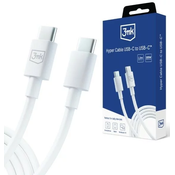 3MK Hyper Cable USB-C - USB-C 100W 1.2m White Cable