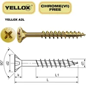 Vijak z vgr.gl. SPAX 4.0 x 35 DN, pozidriv 2 Yellox