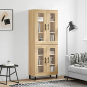 Greatstore Visoka komoda sonoma hrast 69,5x34x180 cm inženirski les