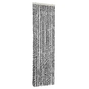 Zastor protiv muha sivi i crno-bijeli 56x200 cm od šenila