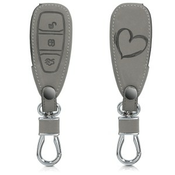 Navlaka za kljuceve auta s dizajnom srce za Ford - siva