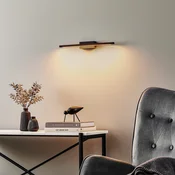 Quitani LED stenska svetilka Tolu, črna, širina 45 cm - Dnevna soba/jedilnica - Sodobni - črna, krom - Kovina