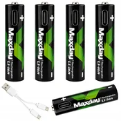 4x samopolnilna akumulatorska baterija AAA li-ion 440mAh USB-C