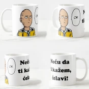 Keramicka šolja Necu da ti kažem, celavi (One Punch Man)