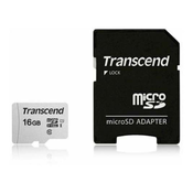 SDHC TRANSCEND MICRO 16GB 300S, 95/45MB/s, C10, UHS-I Speed Class 1 (U1), adapter