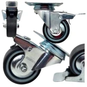 Komplet kolesc 4-delna vrtljiva kolesa z zavoro 50 mm 120 kg termoplastična guma