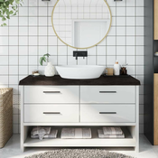 Kupaonska radna ploca tamnosmeda 140x60x(2-6) cm tretirano drvo