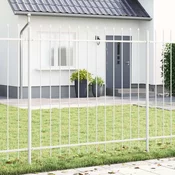 vidaXL vidaXL Vrtna ograja z zgornjim delom Bela 11,9x1,5 m Jeklo, (22015187)