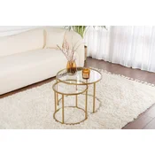 Hanah Home Klub sto Belarus 60x60x43cm&42x42x39cm, Zlatni
